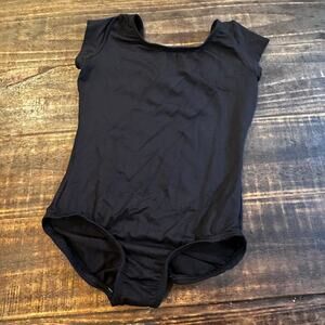 Black Short Sleeve Bodywrappers Leotard sz 8-10